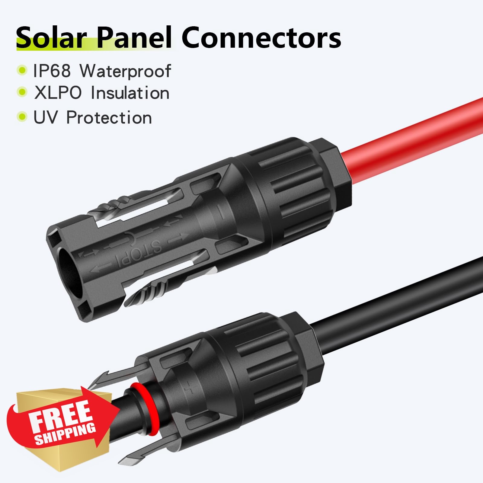 JXMXRPV Solar Extension Cable 6.6FT 10AWG
