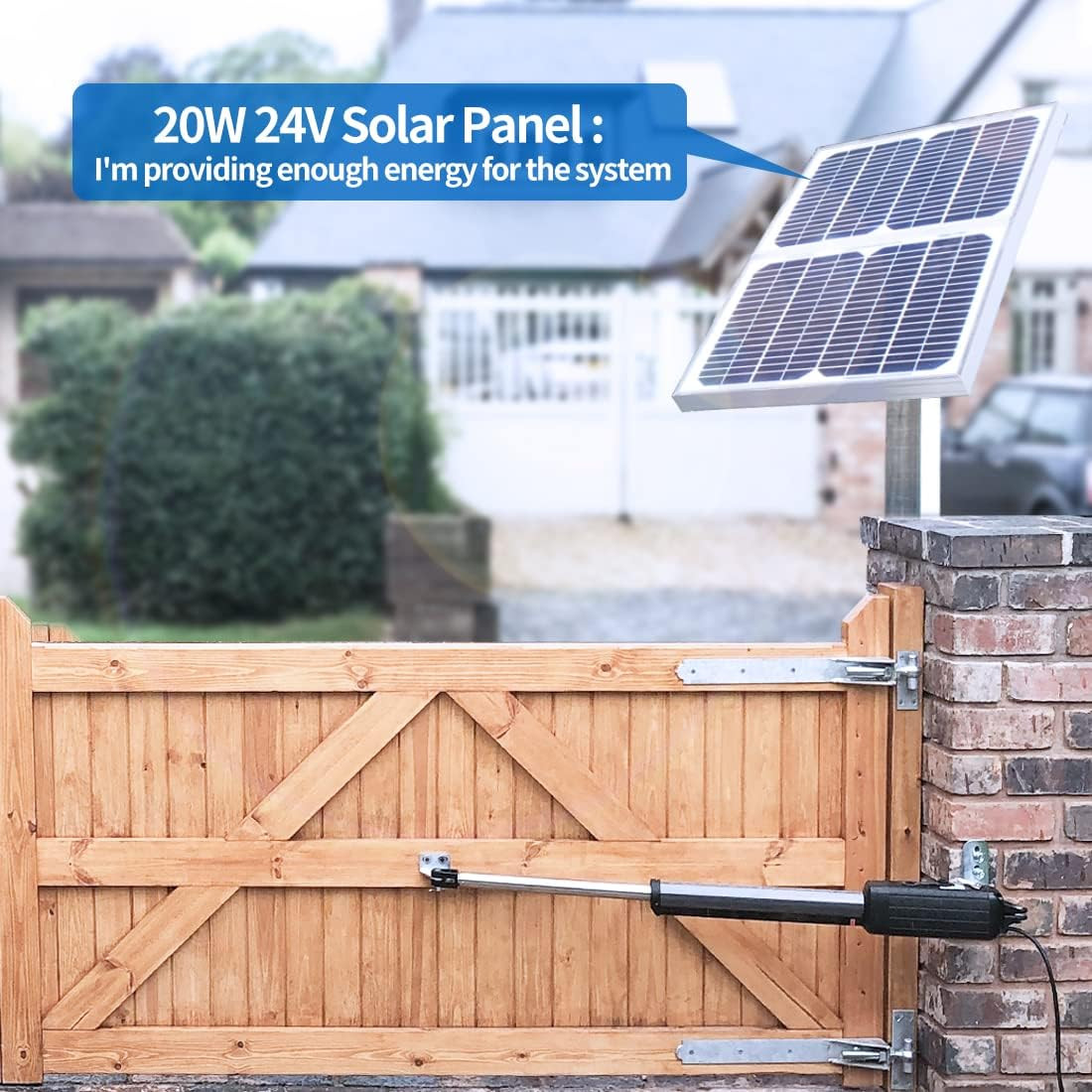 TSQ20W Solar Panel 20-Watt 24V Monocrystalline Solar Panel Kit, for Gate Opener,