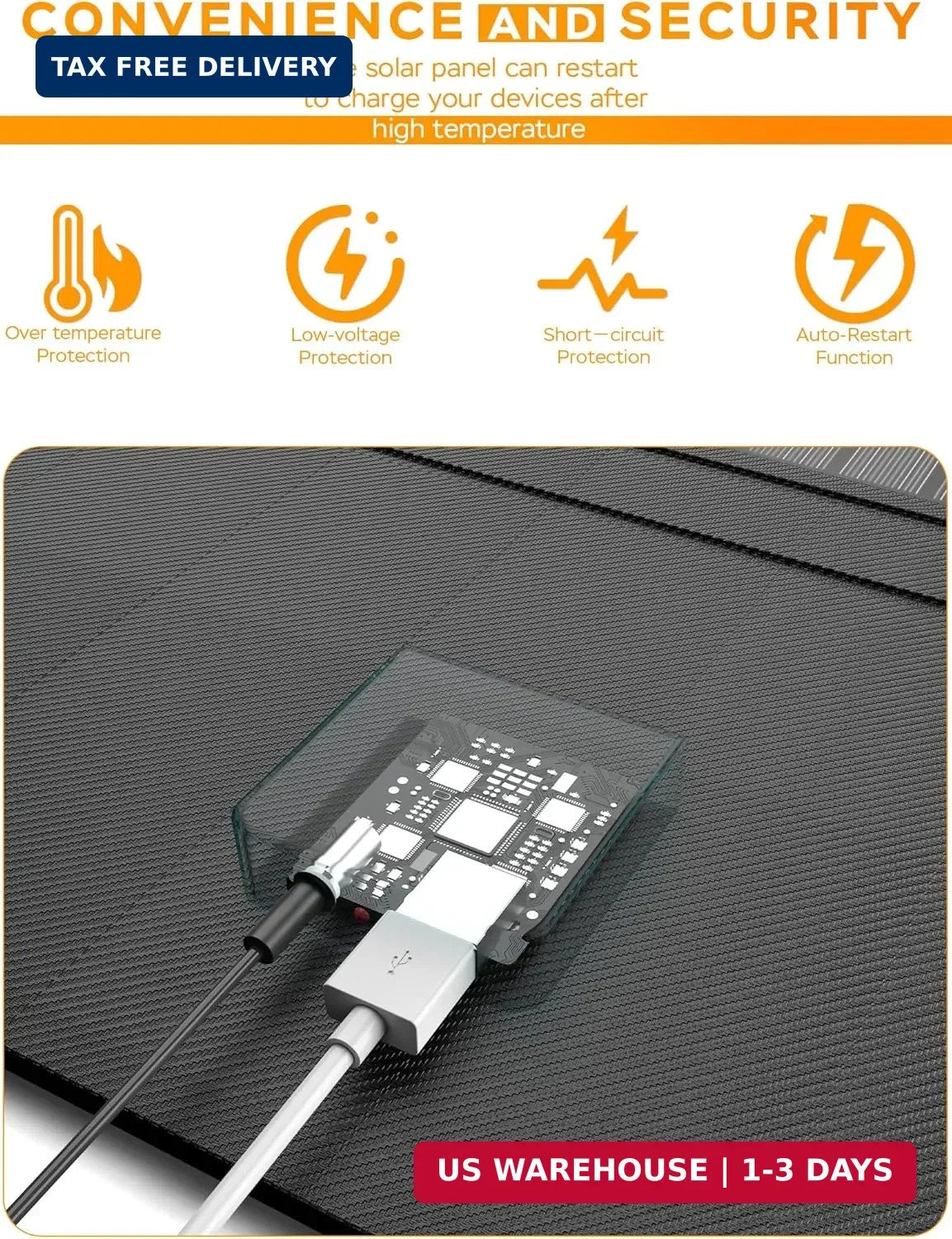 MARBERO 21W Portable Solar Panel Foldable Solar Panel Charger IP65 Waterproof So