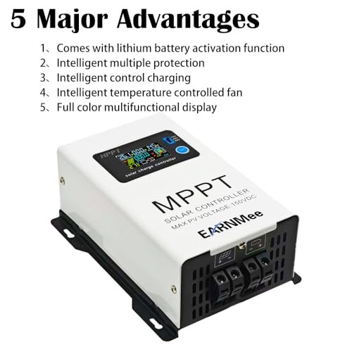 30A MPPT Solar Charge Controller, 150VDC PV Input, 12V/24V/48V white30A