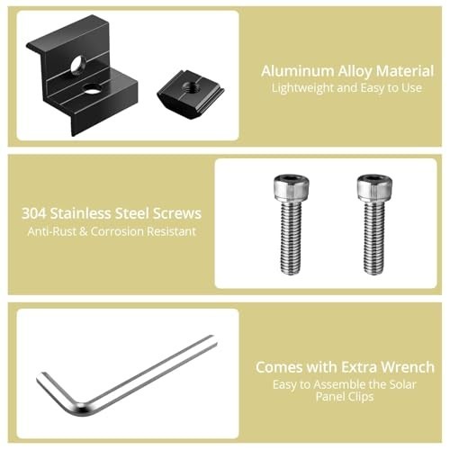 10pcs Solar Panel End Clamp Z Brackets Kit 30mm/35mm Aluminum Mounting Hardware