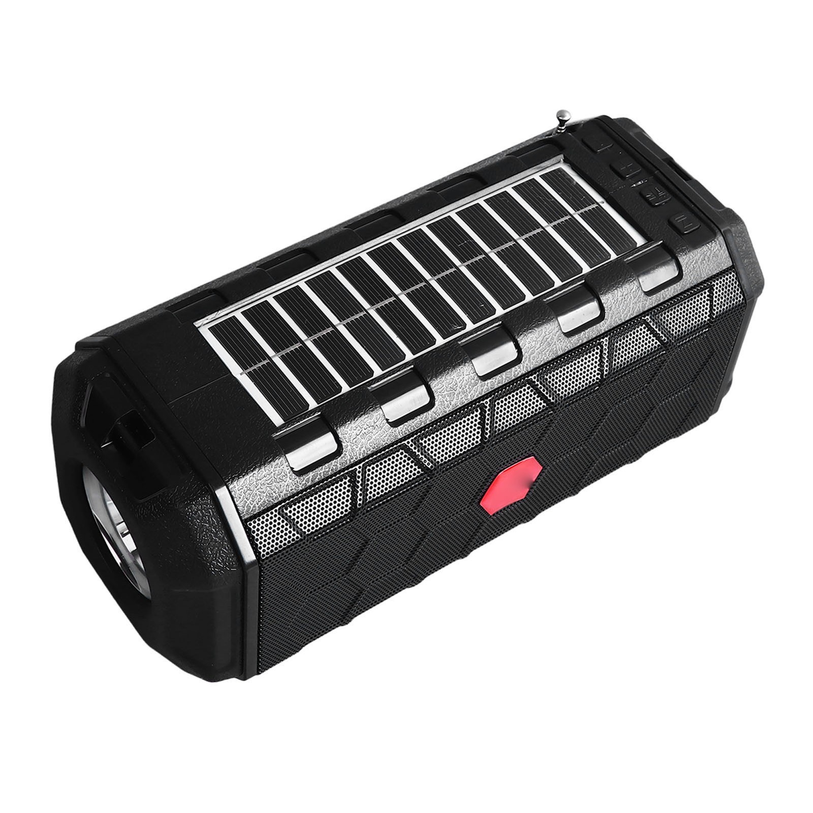 Solar Bluetooth Speaker Solar Panel Waterproof 1200mAh Bright Flashlight Ra GTYX