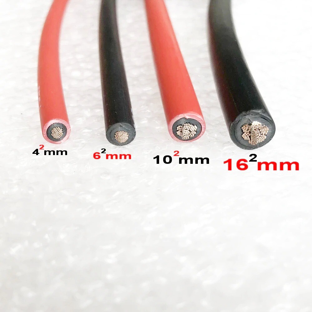 6mm2/ 10AWG / 1M Solar Panel Extension Cable Copper Wire Black an