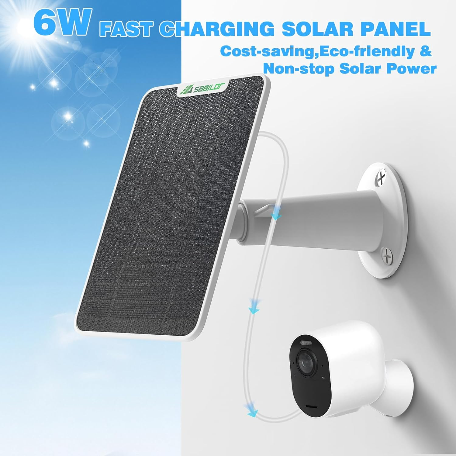 3 Pack 6W Solar Panel for Arlo Pro 5S/Pro 4/Pro 3/Pro 3 Floodlight/Ultra 2/Ultra
