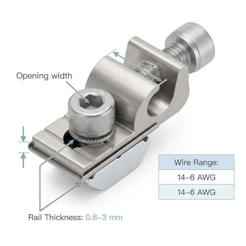 Grounding Lug 6.7mm – Aluminum Alloy Connector for Solar Roof, Ground Mount & Ca