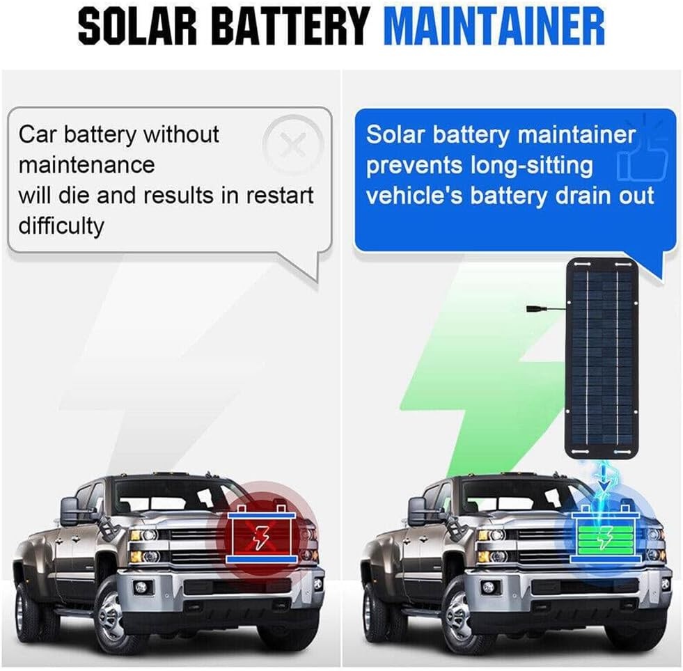 30W Solar Panel 12V Trickle Charger Battery Charger Kit Maintainer Boat Car RV
