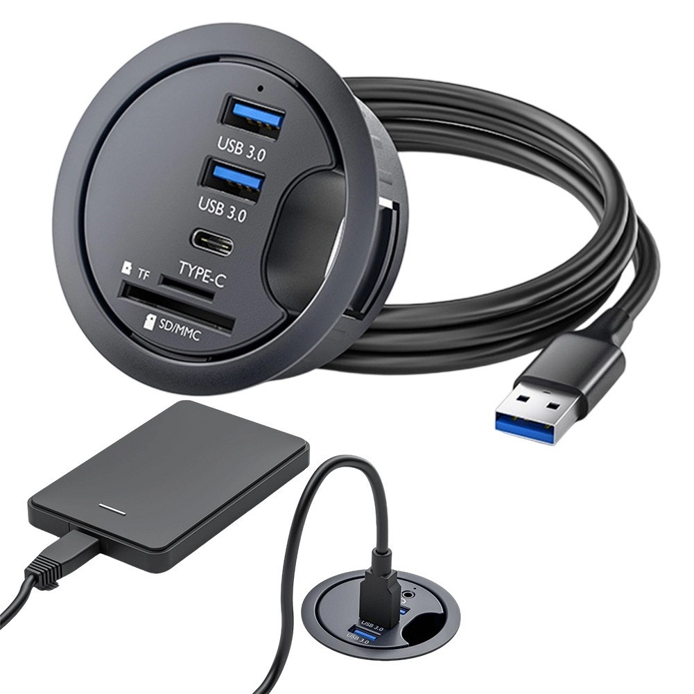 Desk Grommet Hub Data Management Easy Installation Enhanced Data Transfer Speeds
