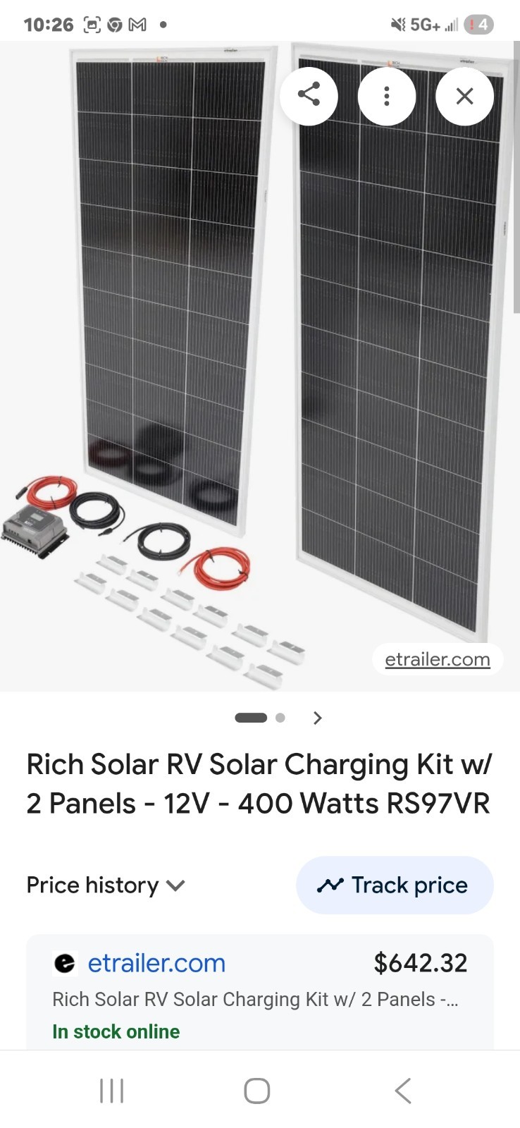 Rich Solar RS97VR RV Solar Panel Kit 12V 351-400W Mono Waterproof Off-Grid