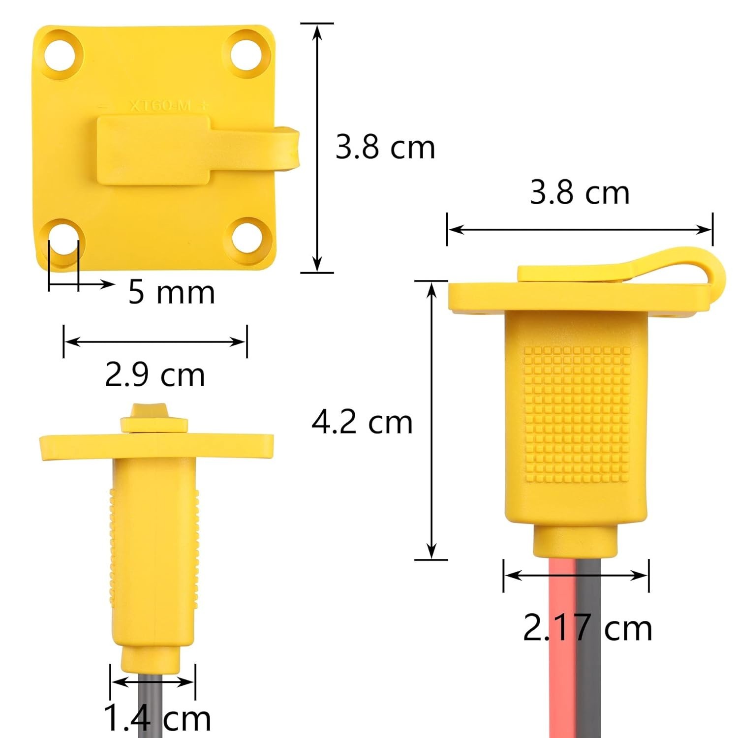 XT60 Male to Female Panel Cable 12AWG 2FT for RC Lipo Battery