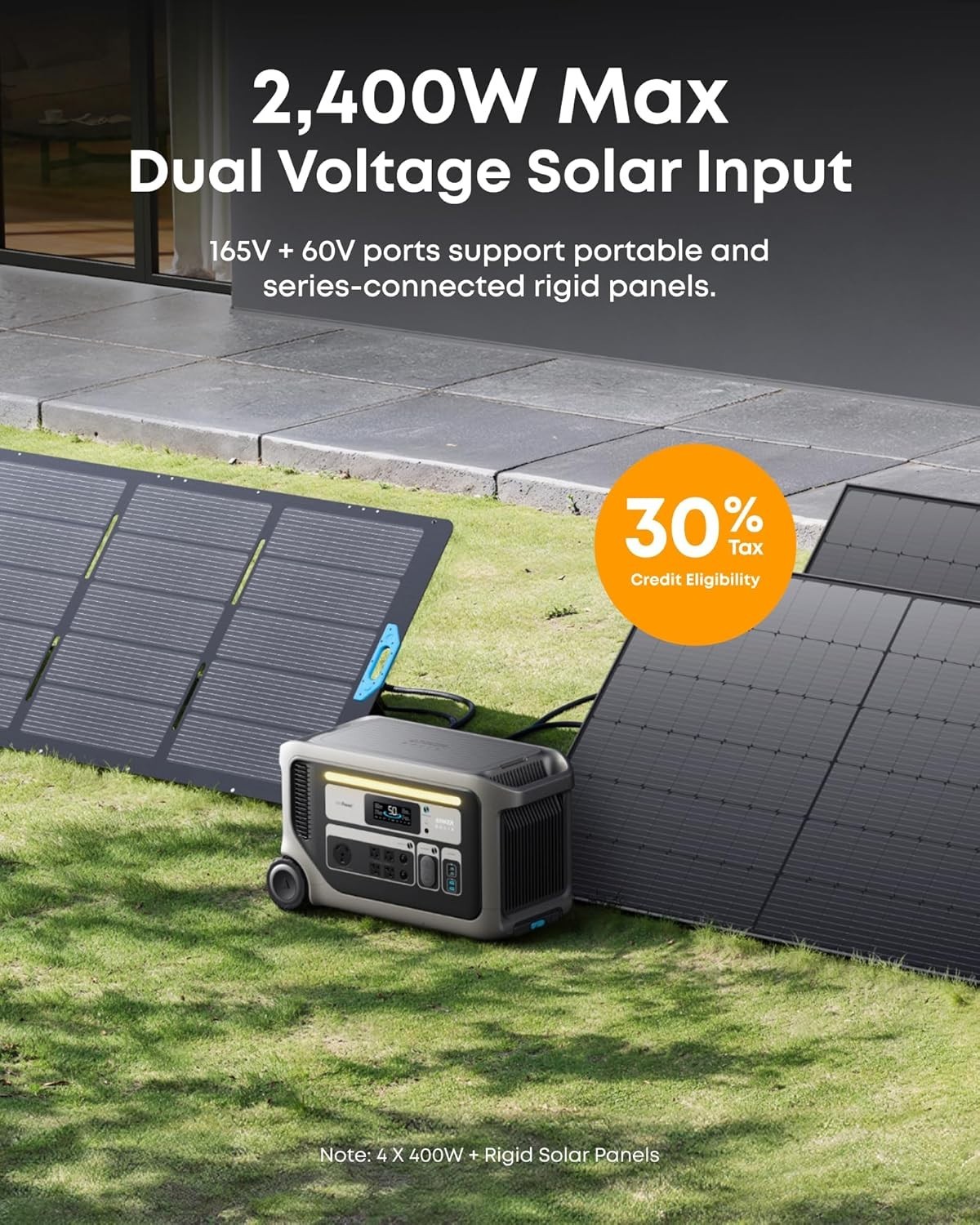 Anker SOLIX F3000 Black 3072Wh Portable Power Station with 400W Solar Panel