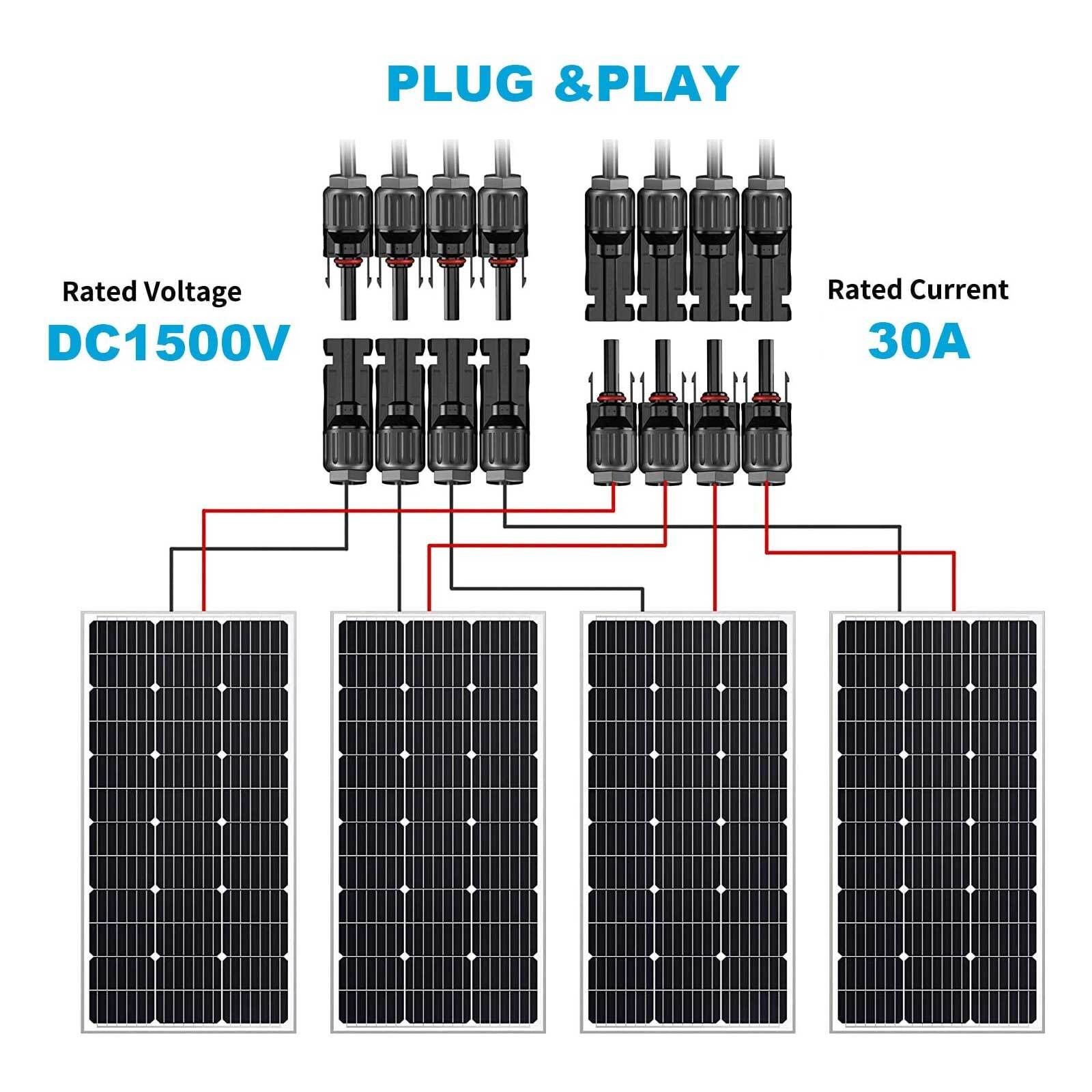 Solar Panel Y Branch Cable Connection Waterproof Adapter Connector Extension NEW