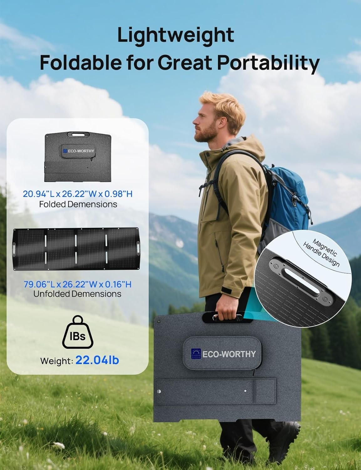 High Efficiency 200W Solar Charger – Waterproof, Portable & Adjustable Kickstand