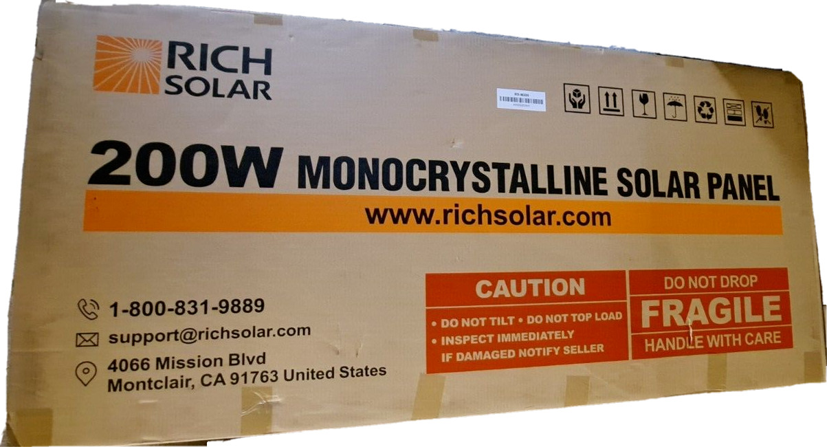 Rich Solar RS-M200 200W Monocrystalline Solar Panel NEW IN BOX!!