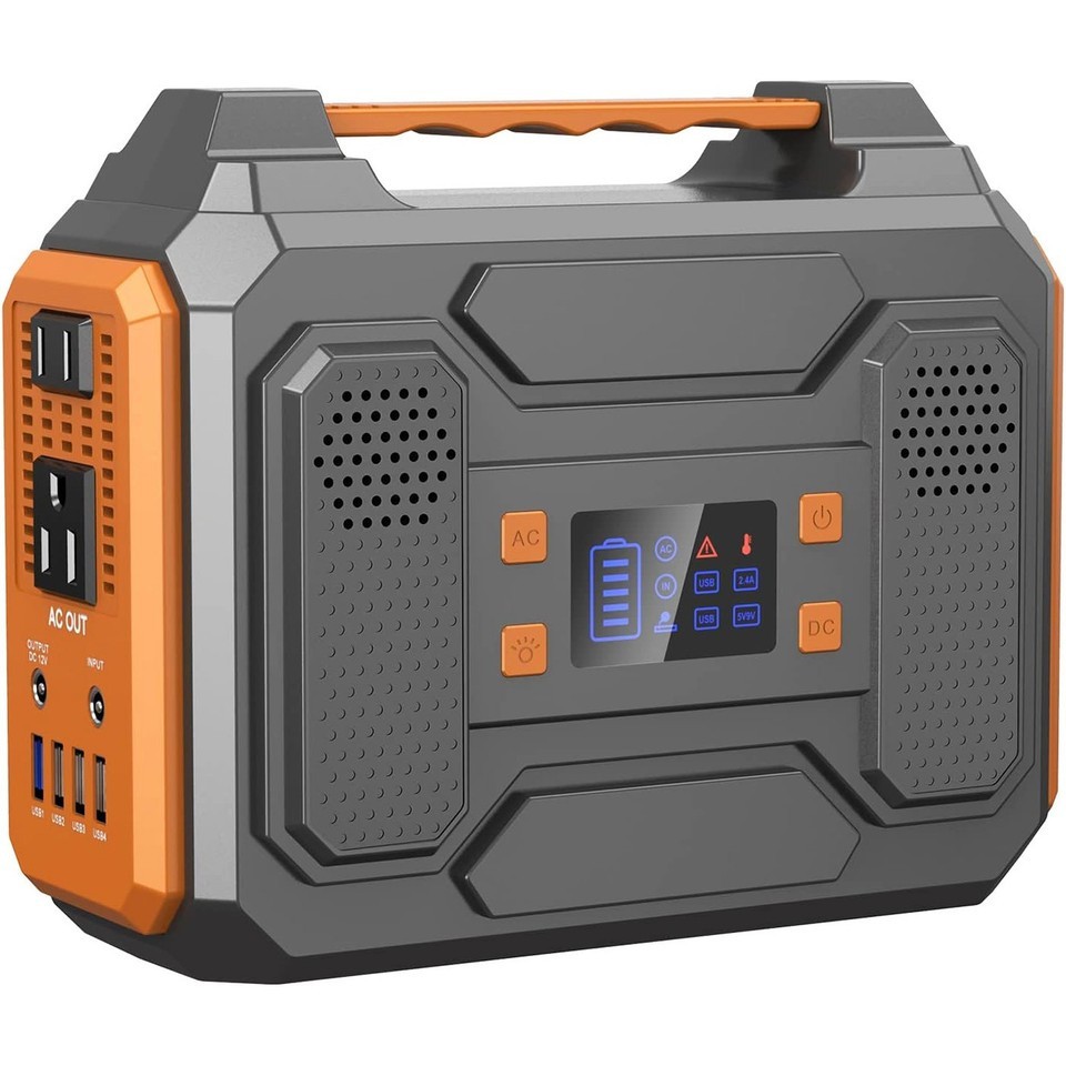 Portable Power Station 300W/100W 110V AC DC Solar Generator For Camping CPAP RV