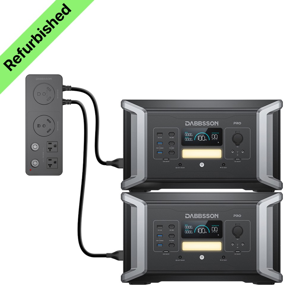Dabbsson 2048Wh 3600W Portable Power Station Solar Generator 2xDBS1000Pro Home