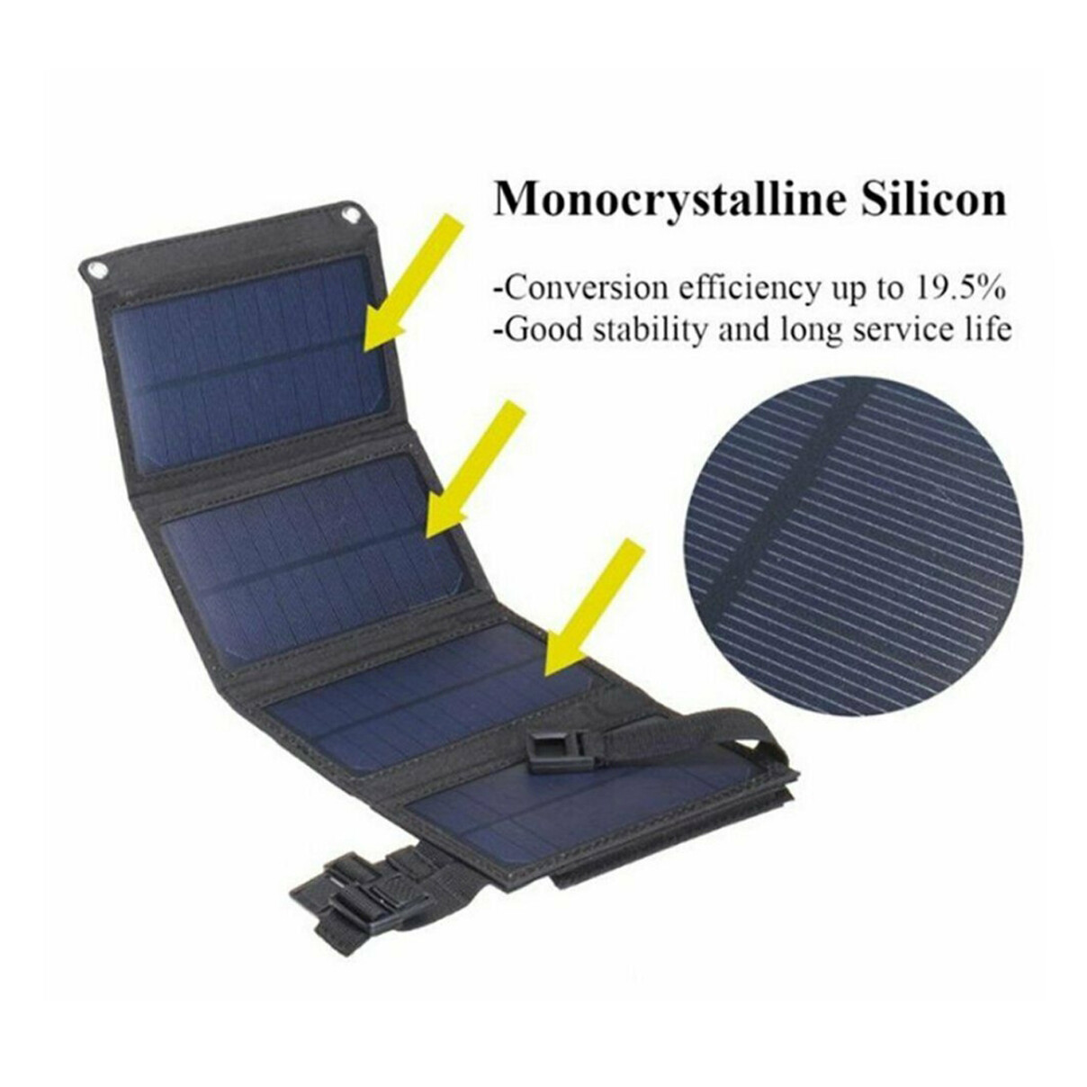 Portable 80W Folding Solar Panel Power Bank USB Battery Charger Waterproof