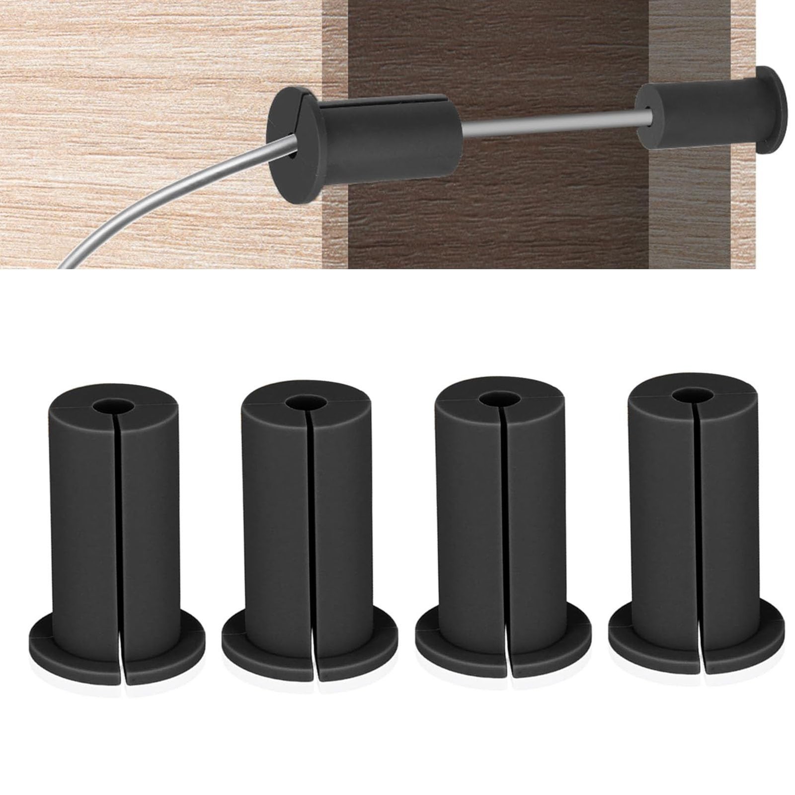 4PCS Cable Grommet Kit, 1Inch Rubber Wall Hole Cover Routing Kit, Cable Feed …