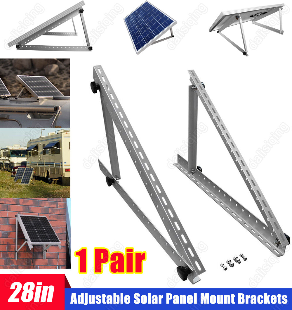Adjustable Solar Panel Tilt Mount Brackets Kit Ground Roof Boat Mounting System