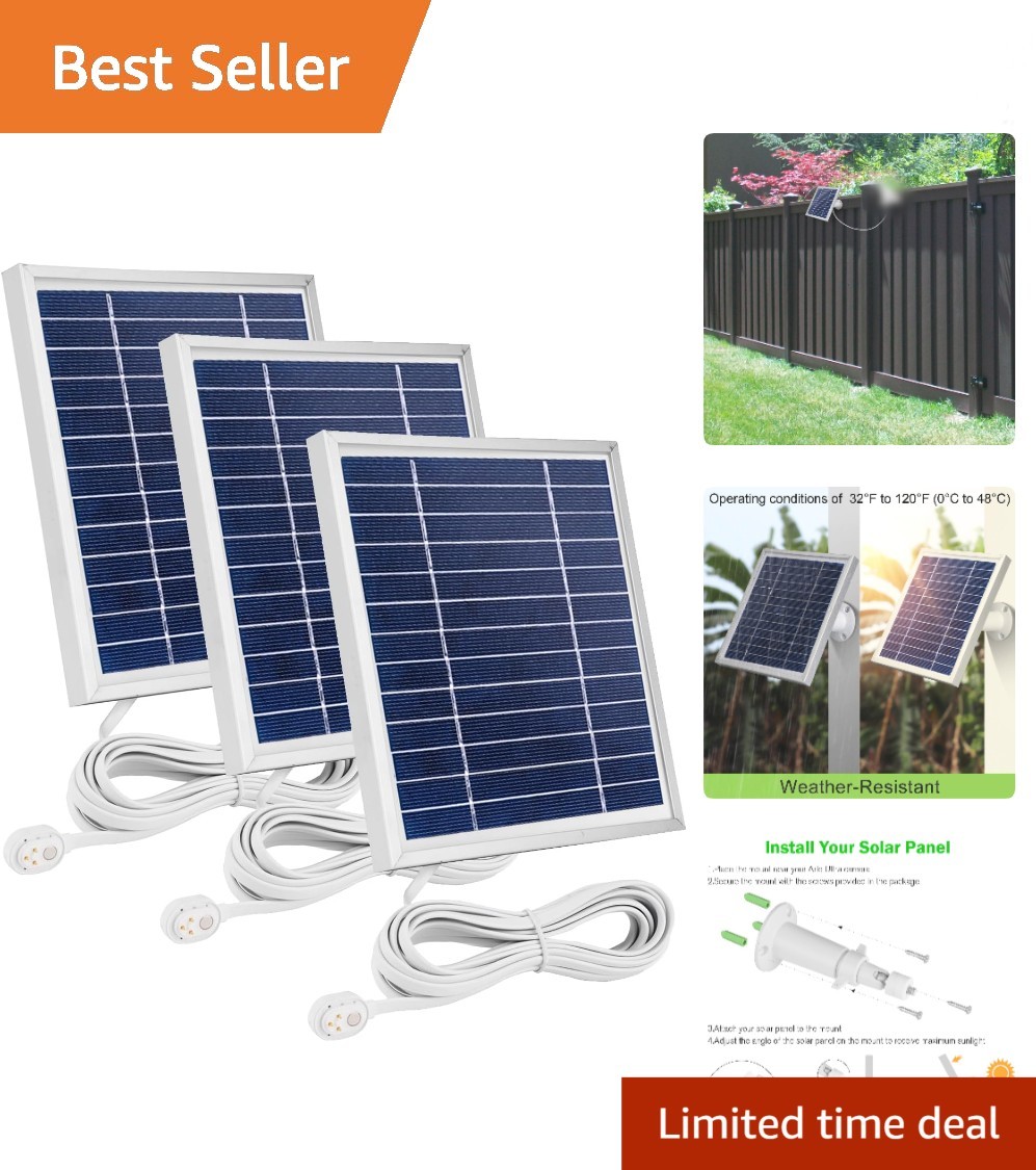3 Pack Solar Panel Charger for Arlo Pro Series with Waterproof Magnetic Cable