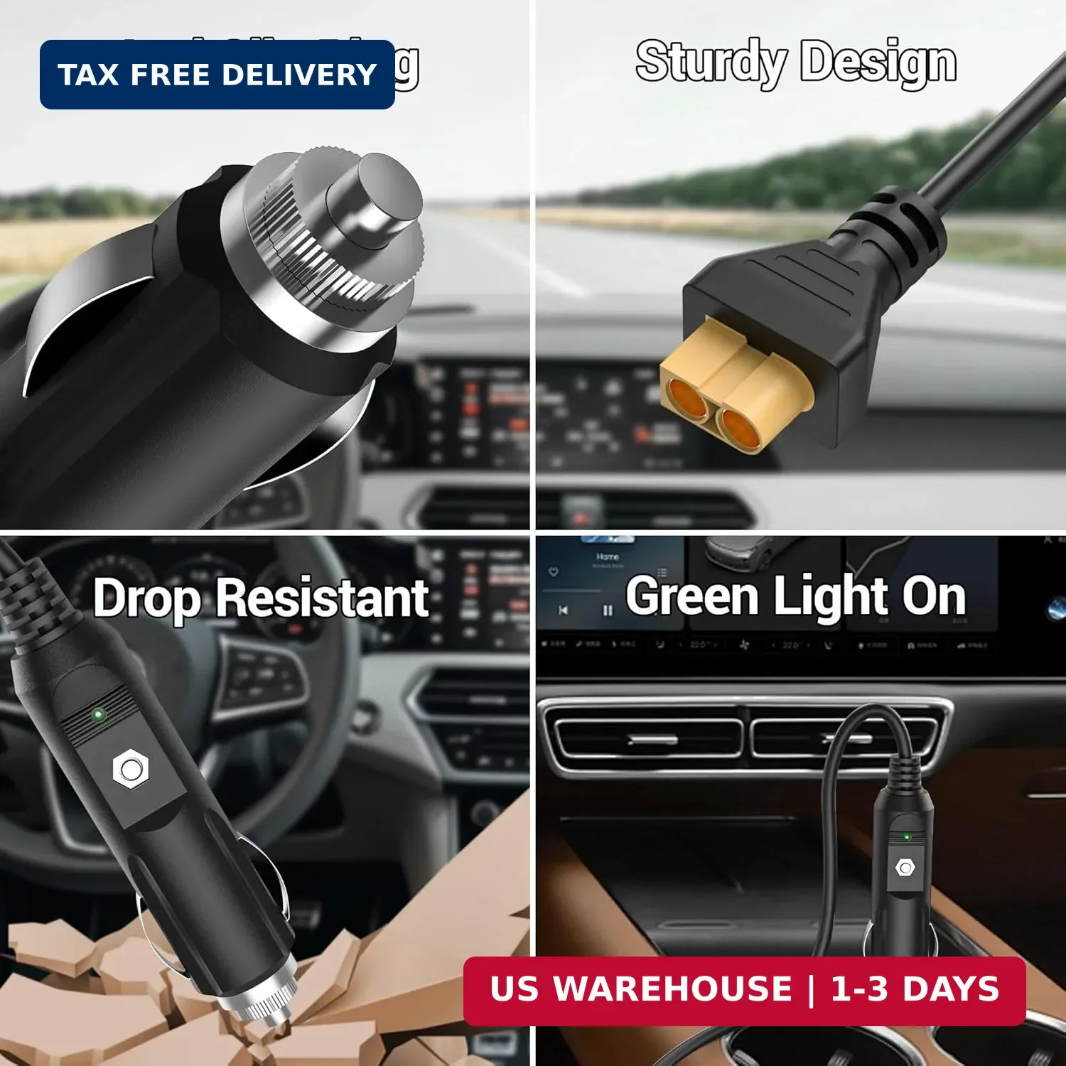 Car Charger for Ecoflow Alternator Charger for Ecoflow Delta/River Series for Bl
