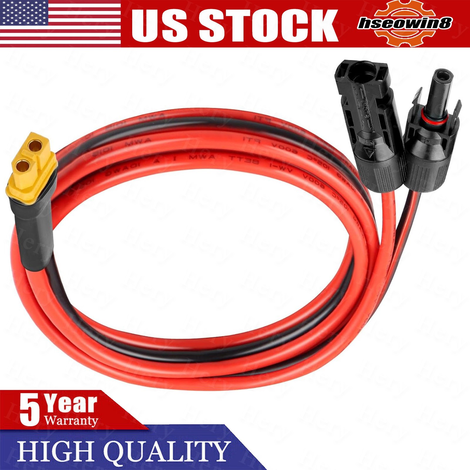 XT60 Female to Solar Connector Extension Cable Wire for Solar Generator