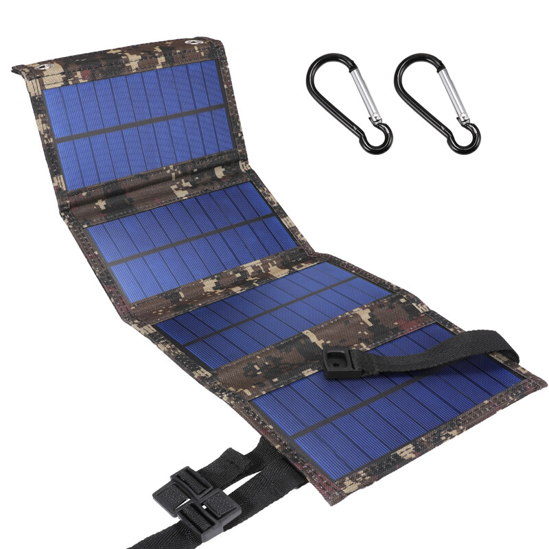 80W USB Solar Panel Folding Power Bank Outdoor Camping Hiking Phone Charger