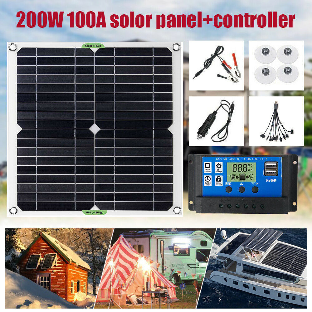 25 Watts Solar Panel 12V Trickle Charger Battery Charger Kit with Controller Lot