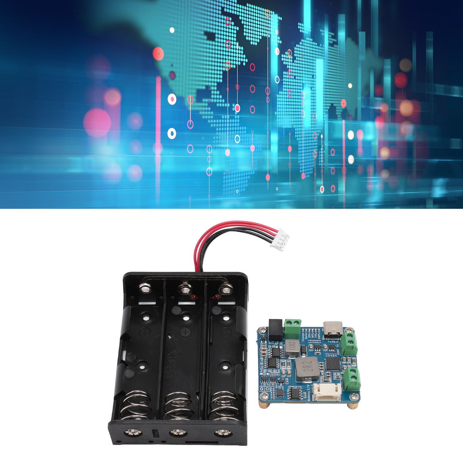6V‑24V Solar Power Manager PCB MPPT 5V 3A Output Type C Charging Power