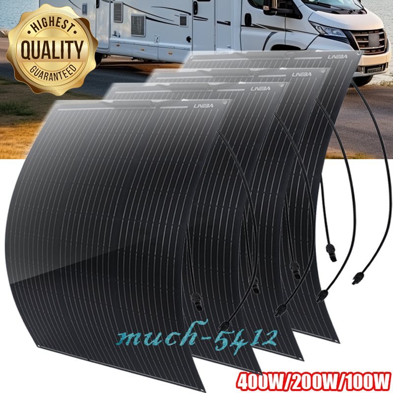 100W 200W 400W Flexible 18V Solar Panel Mono PV N-Type Charger RV Home Off-Grid
