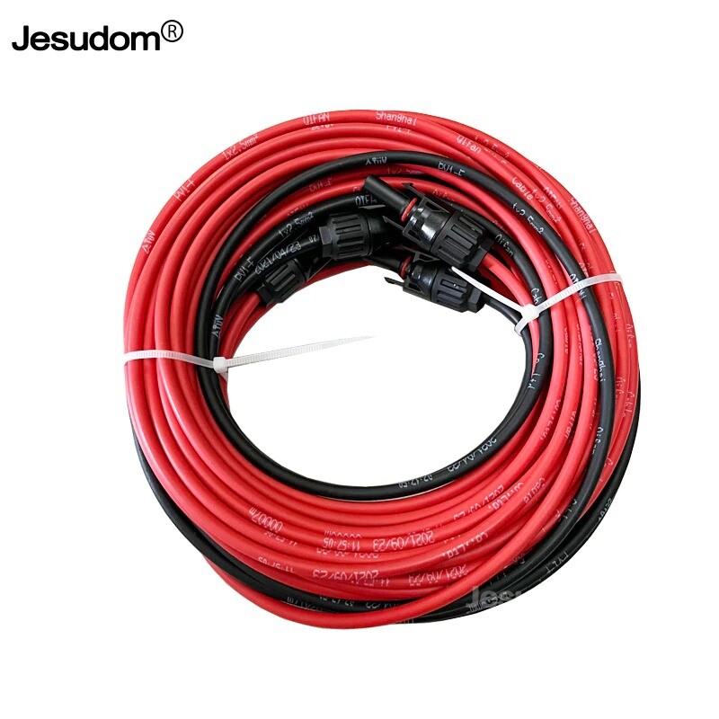 6mm2/ 10AWG / 1M Solar Panel Extension Cable Copper Wire Black an
