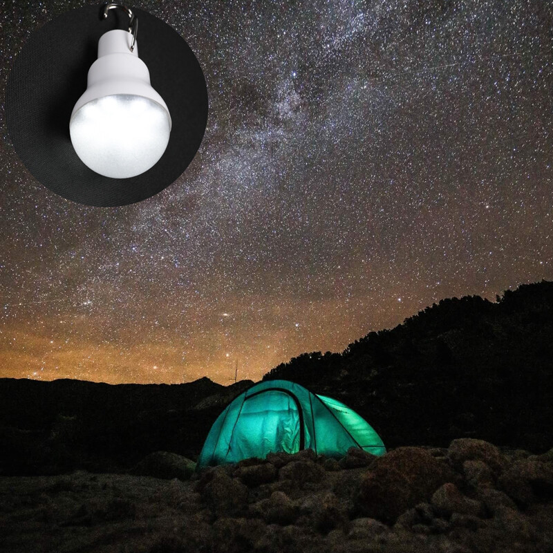 1W 6V Mini Solar Panel & 15W Rechargeable LED Light Bulb for Camping Garden US