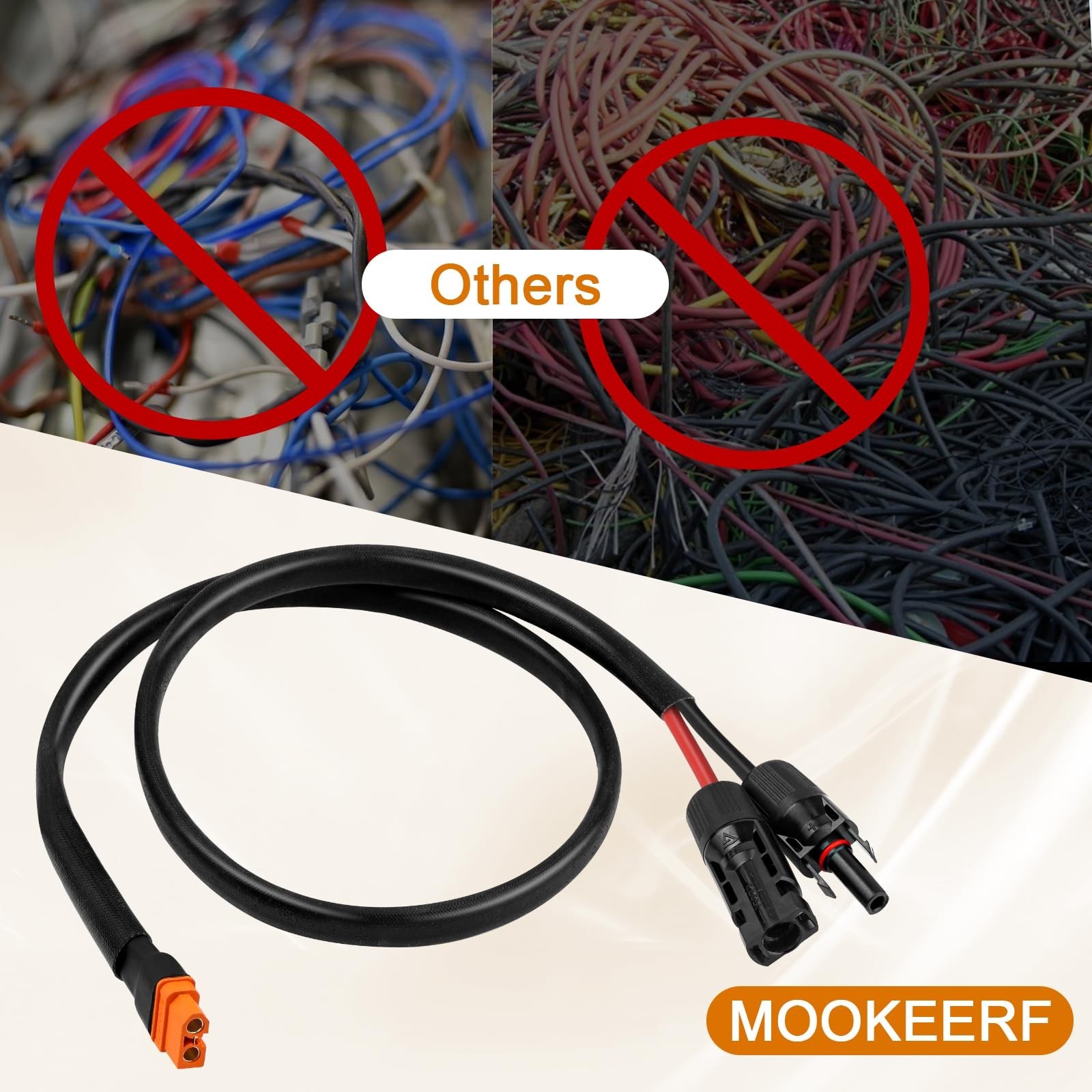 15FT Solar Panel XT60i Adapter Cable 10AWG with Flame Retardant Sleeving – Exten