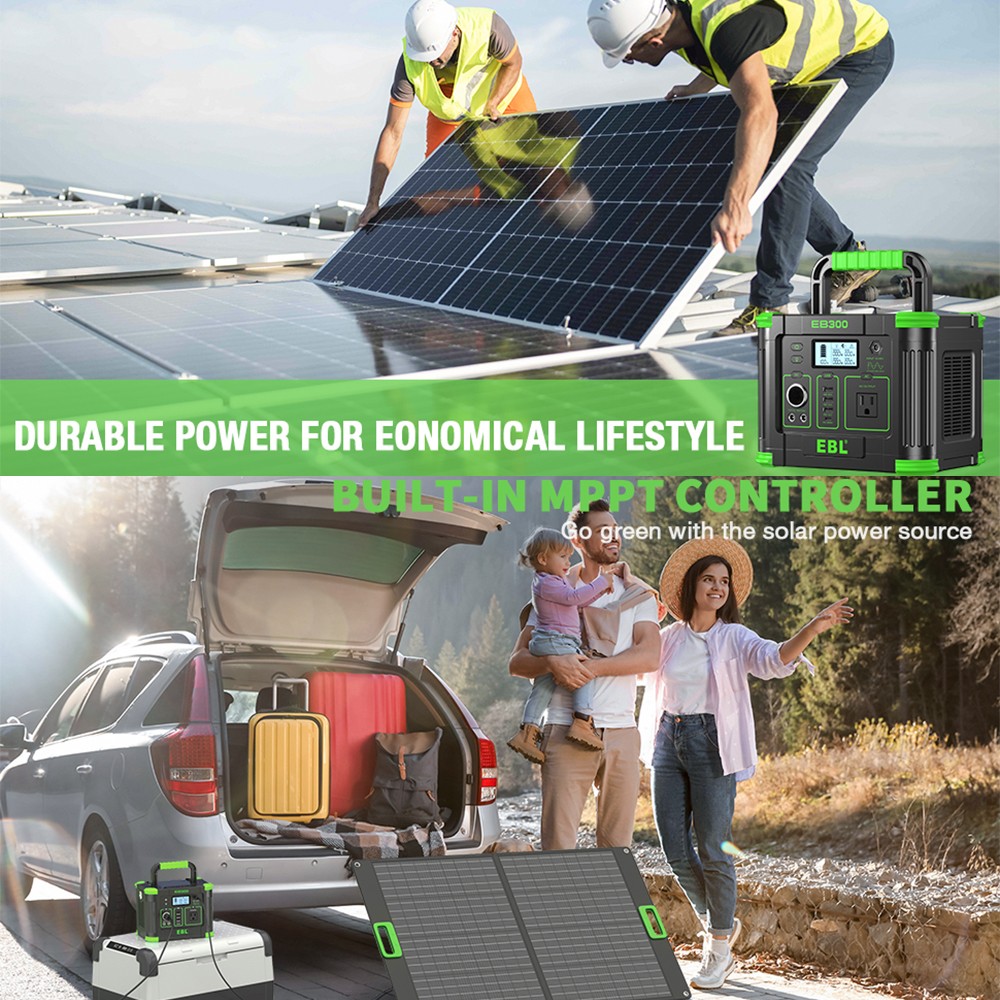 EBL 330W/288Wh LiFePO4 Lithium Battery Portable Power Station Power Sup⁣ply NEW