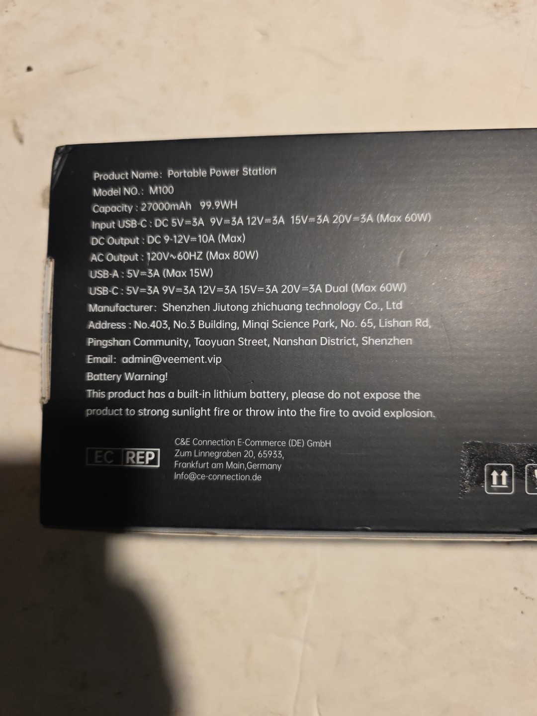 TenLike 120 Volts 80 Watts Max 27000 mAh Portable Power Station Model M100