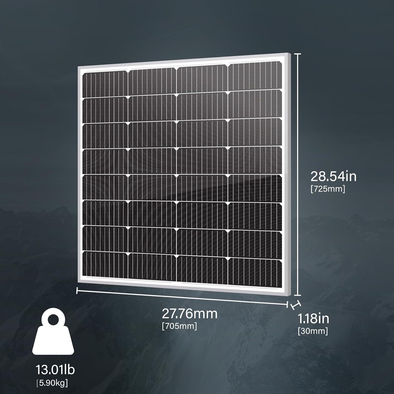 Newpowa 9BB Cell Monocrystalline 12V 100W Solar Panel f/ RV Marine Boat Off Grid