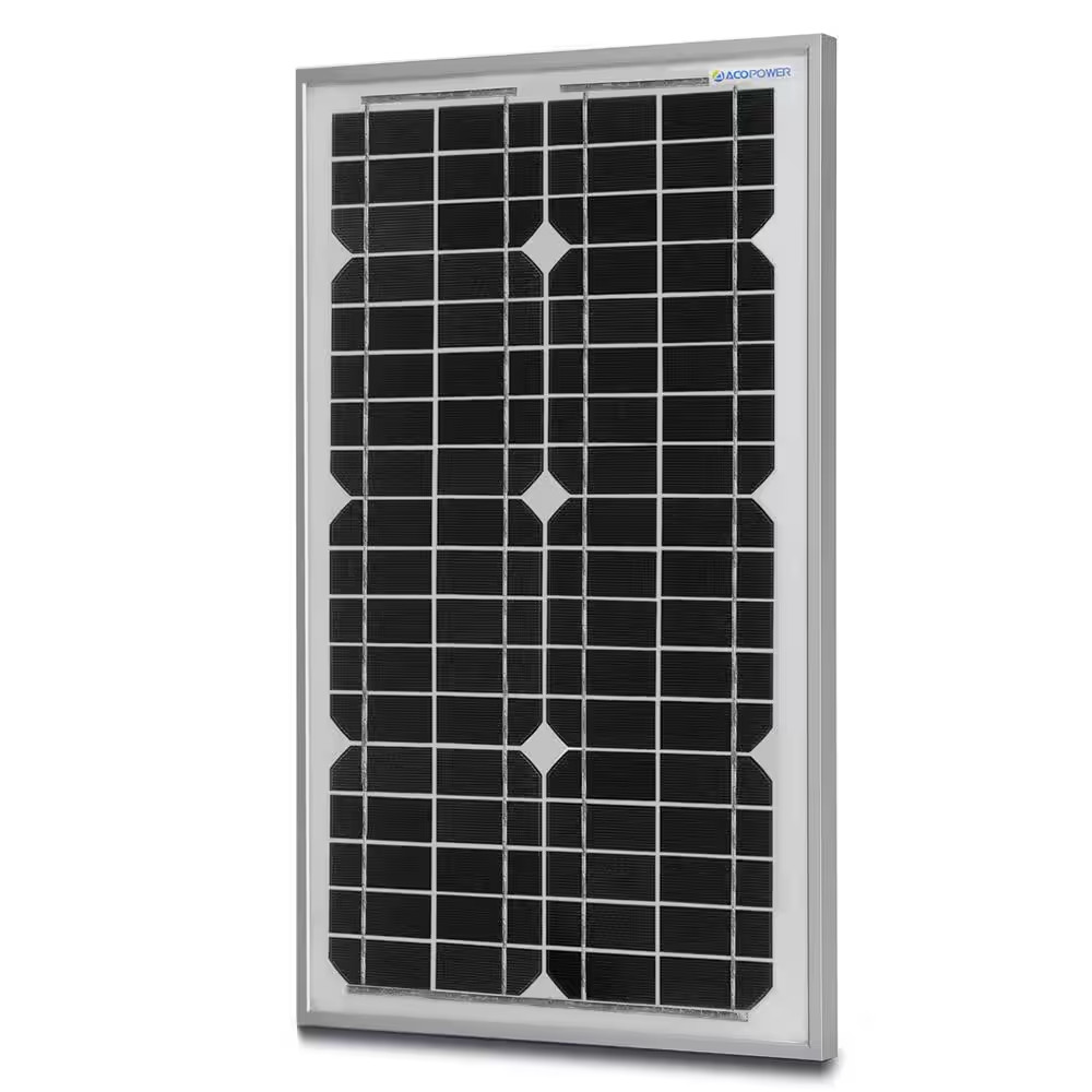 30-Watt 12-Volt Mono Solar Panel, Compatible with Portable Chest Fridge Freezer