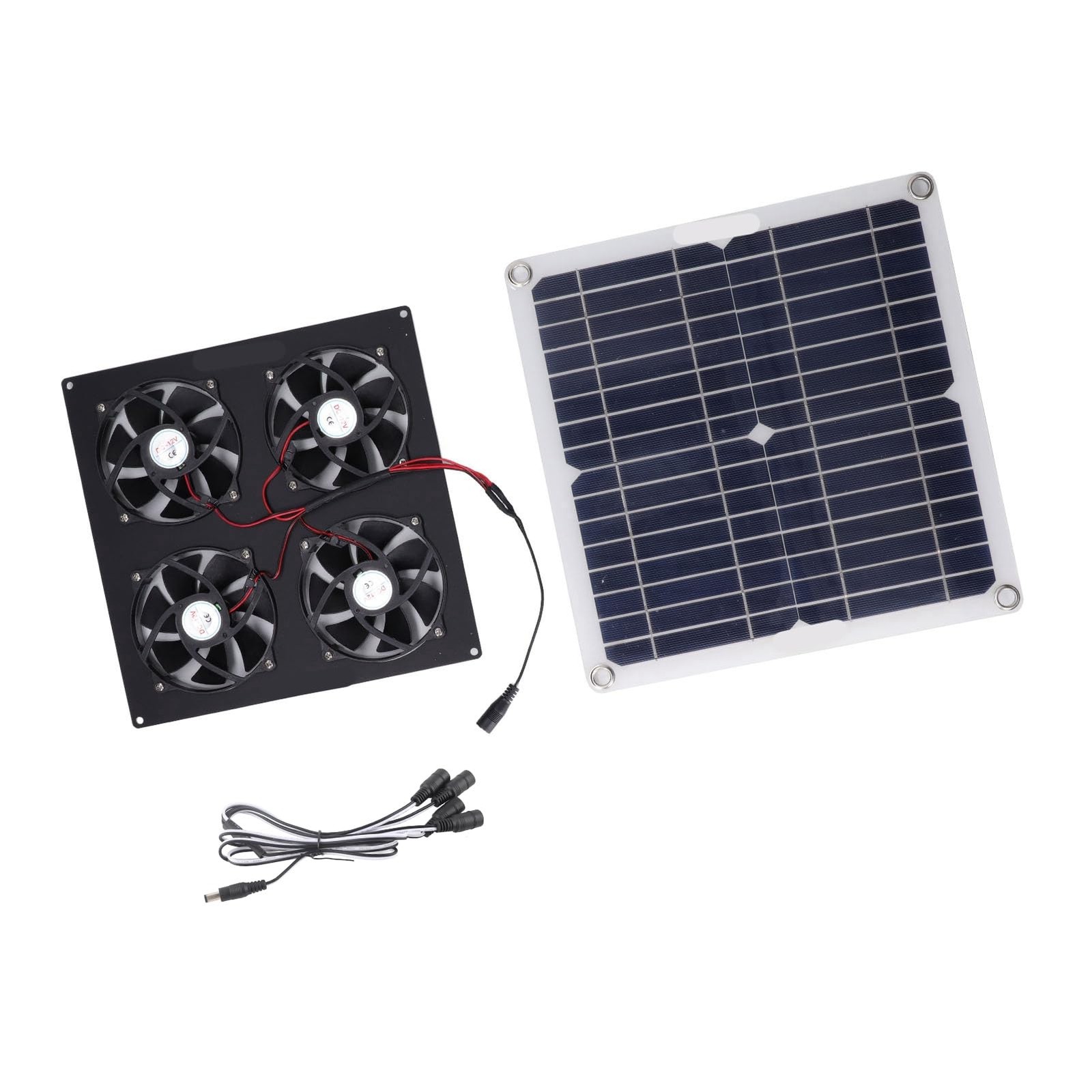 100W Solar Panel Powered Exhaust Fan Kit for RV Greenhouse