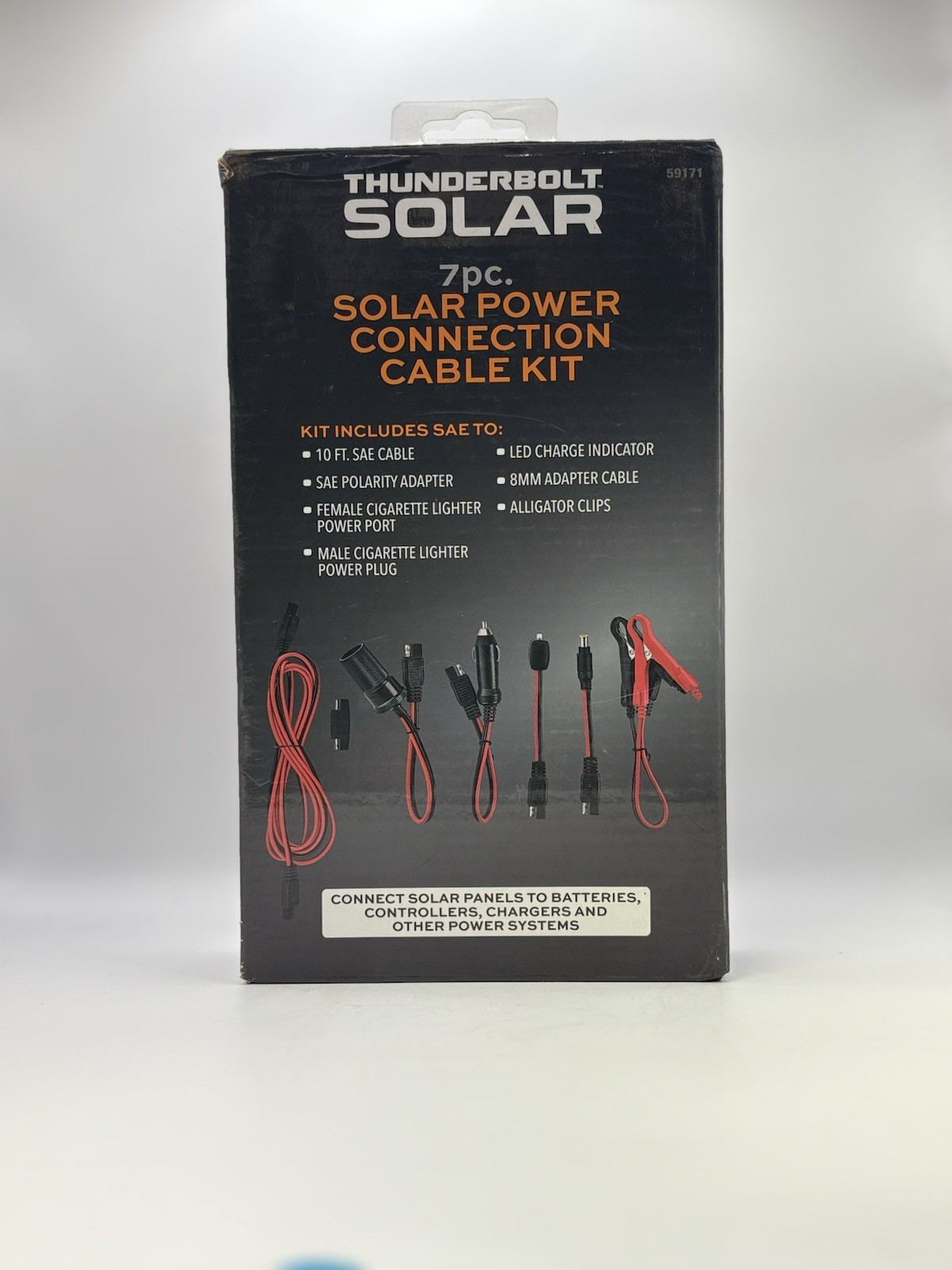 THUNDERBOLT MAGNUM 6PC SOLAR PANEL POWER CONNECTION CABLE KIT 12 VOLT 63981 PORT