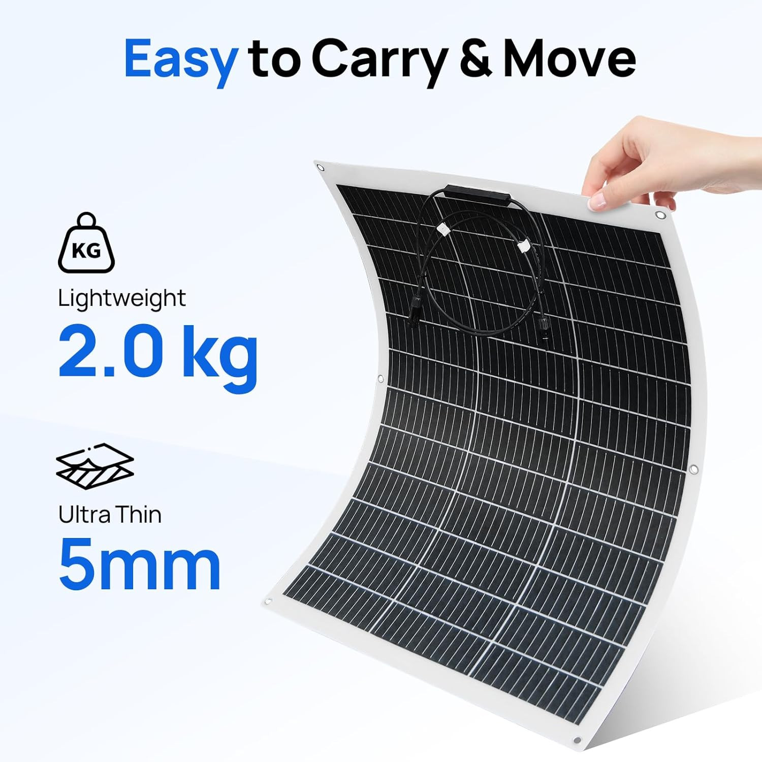 ECO-WORTHY Waterproof Monocrystalline Lightweight Solar Panel 2Pcs 130 Watt (260