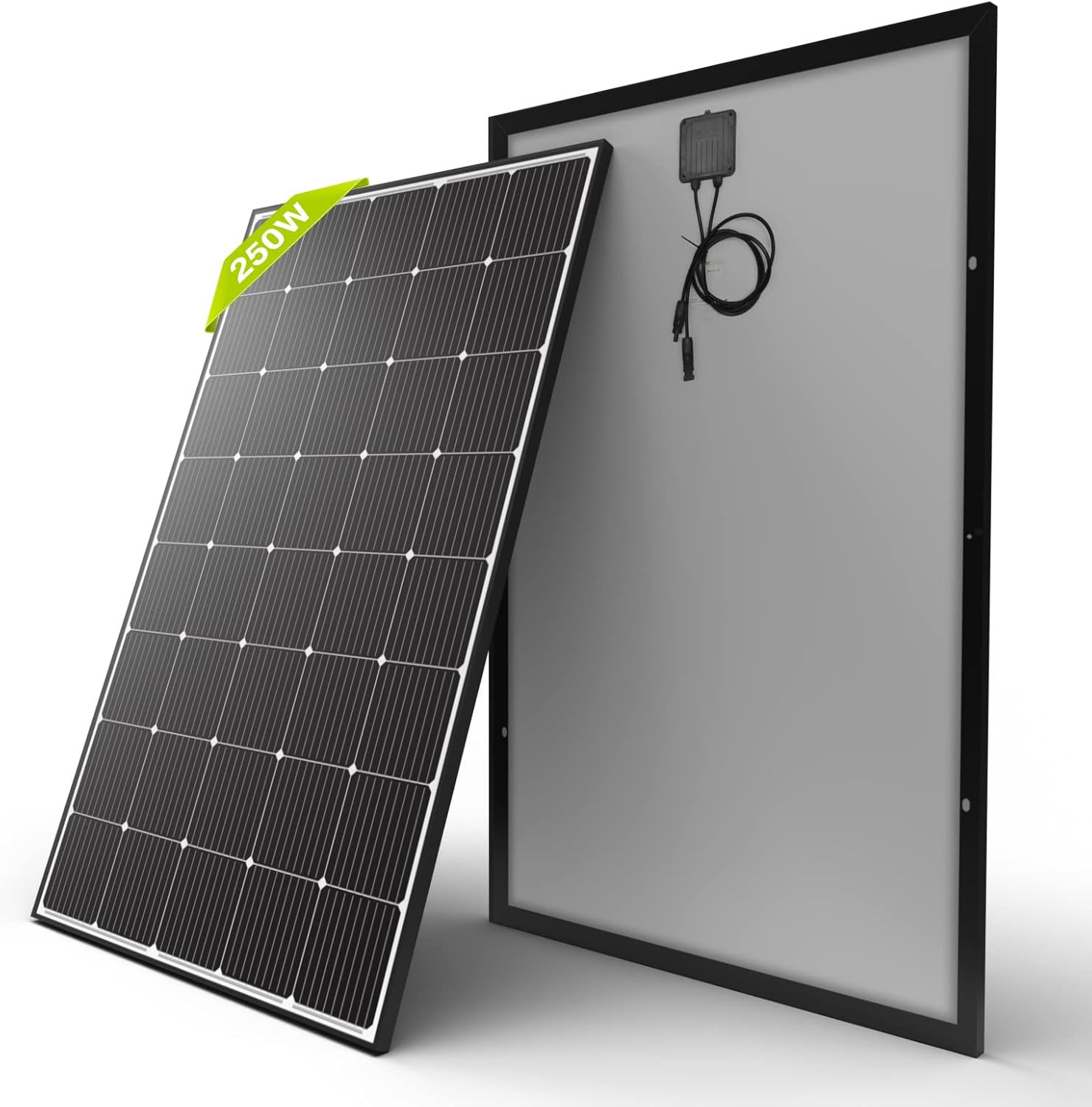 Newpowa 250W Solar Panel Monocrystalline for 12V 24V Norminal System with High-E