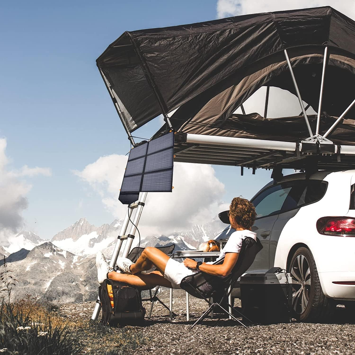 60W Portable Solar Panel for Power Station, 24% High Efficiency Foldable Solar C