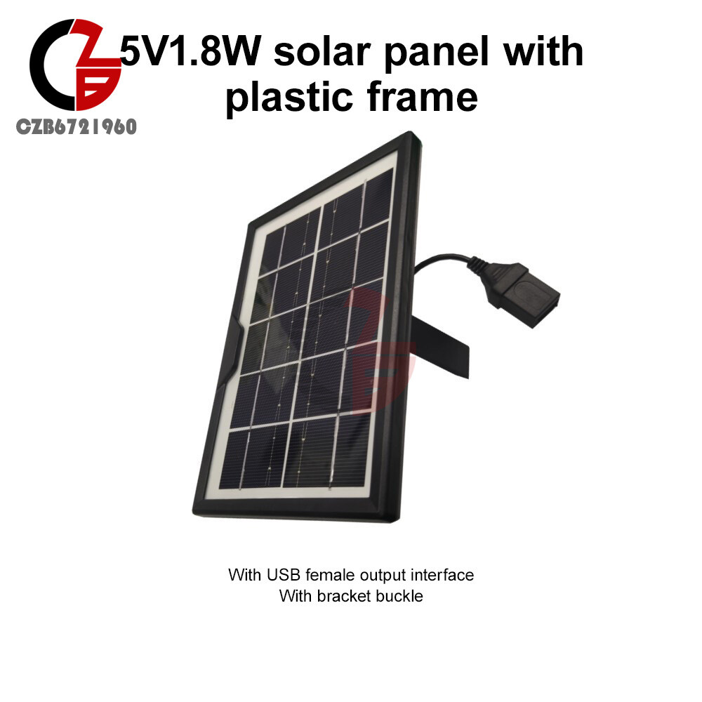 5V 1.8W 360mA Solar Panel with USB female for USB charging small desk lamp bulb