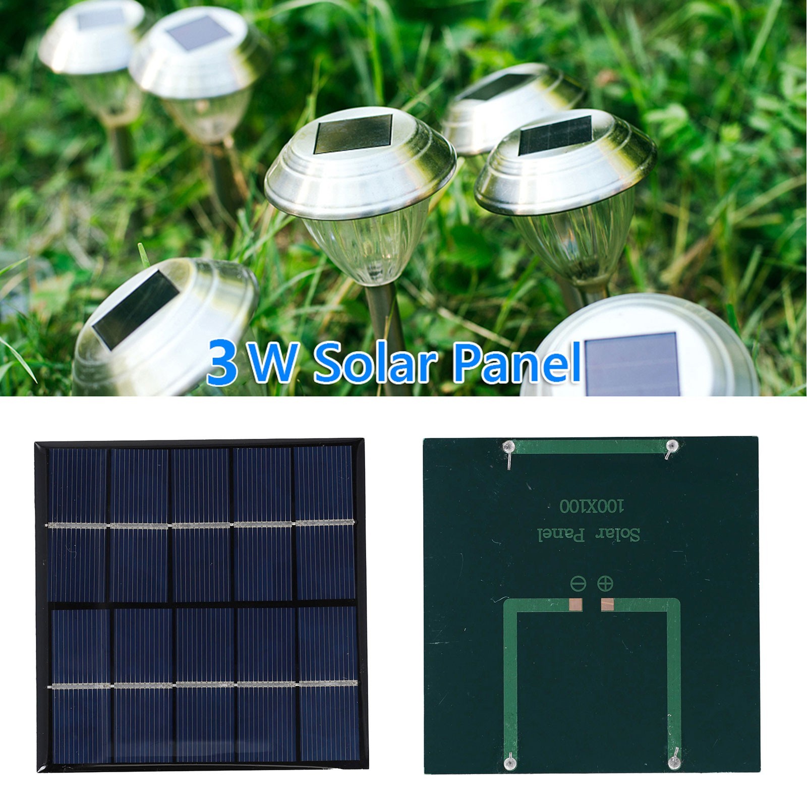 Compact Solar Panel Charger 3W 5V Fast Charging for Outdoor Activities
