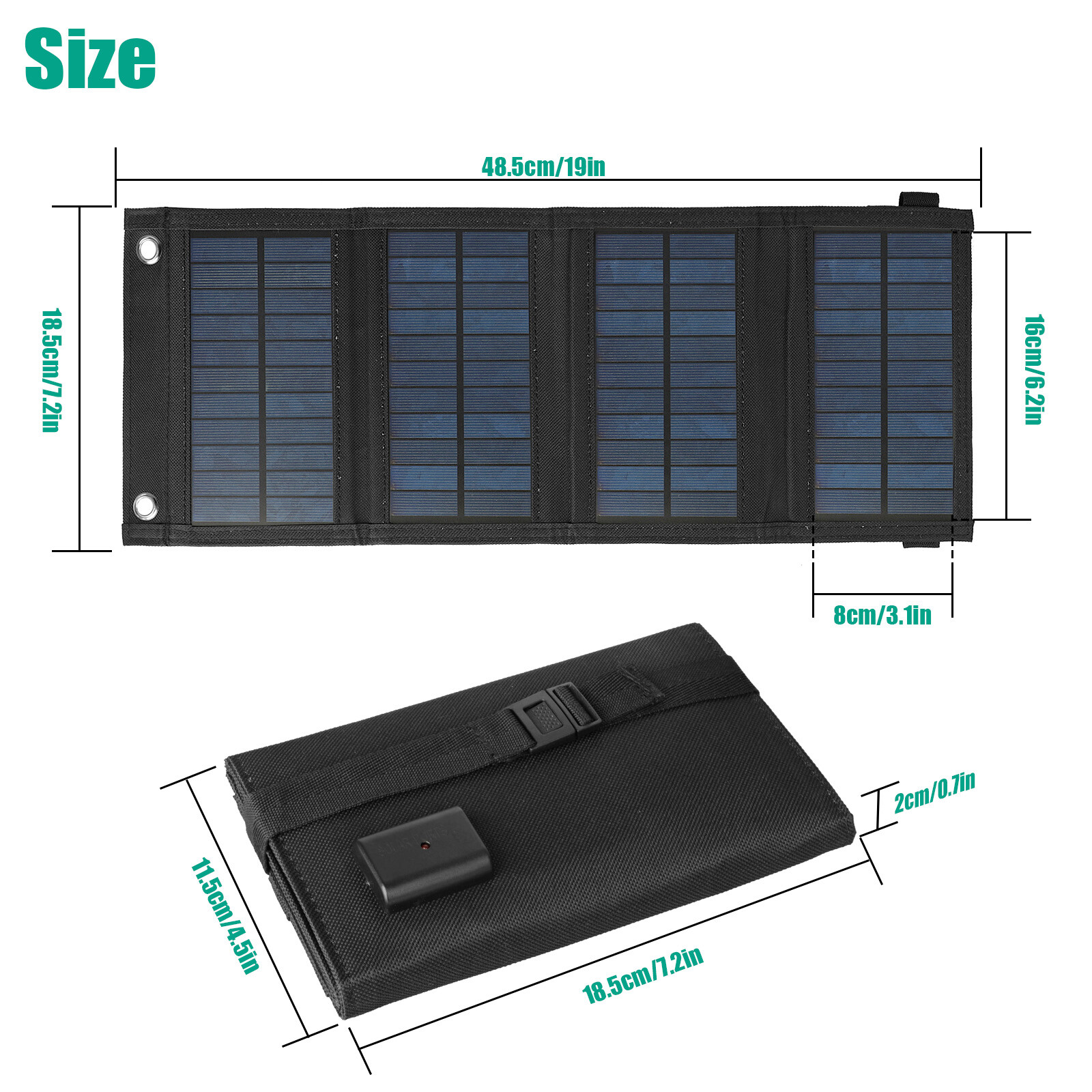 80W USB Solar Panel Kit Folding Power Bank Outdoor Camping Hiking Phone Charger