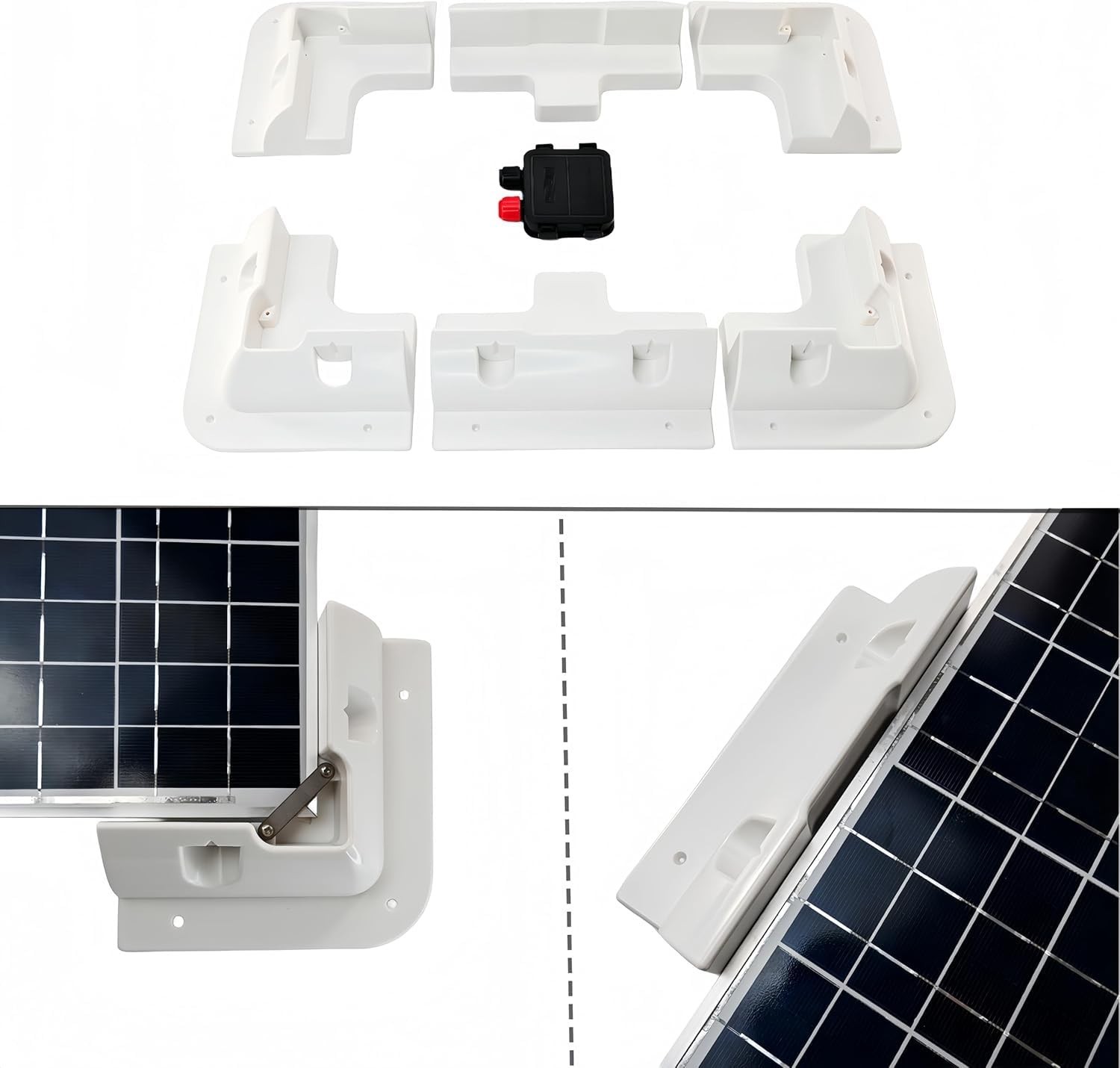 7PCS Solar Panel Mounting Brackets Kit for RVs, Vans, Boats & Sheds – Flat Roof