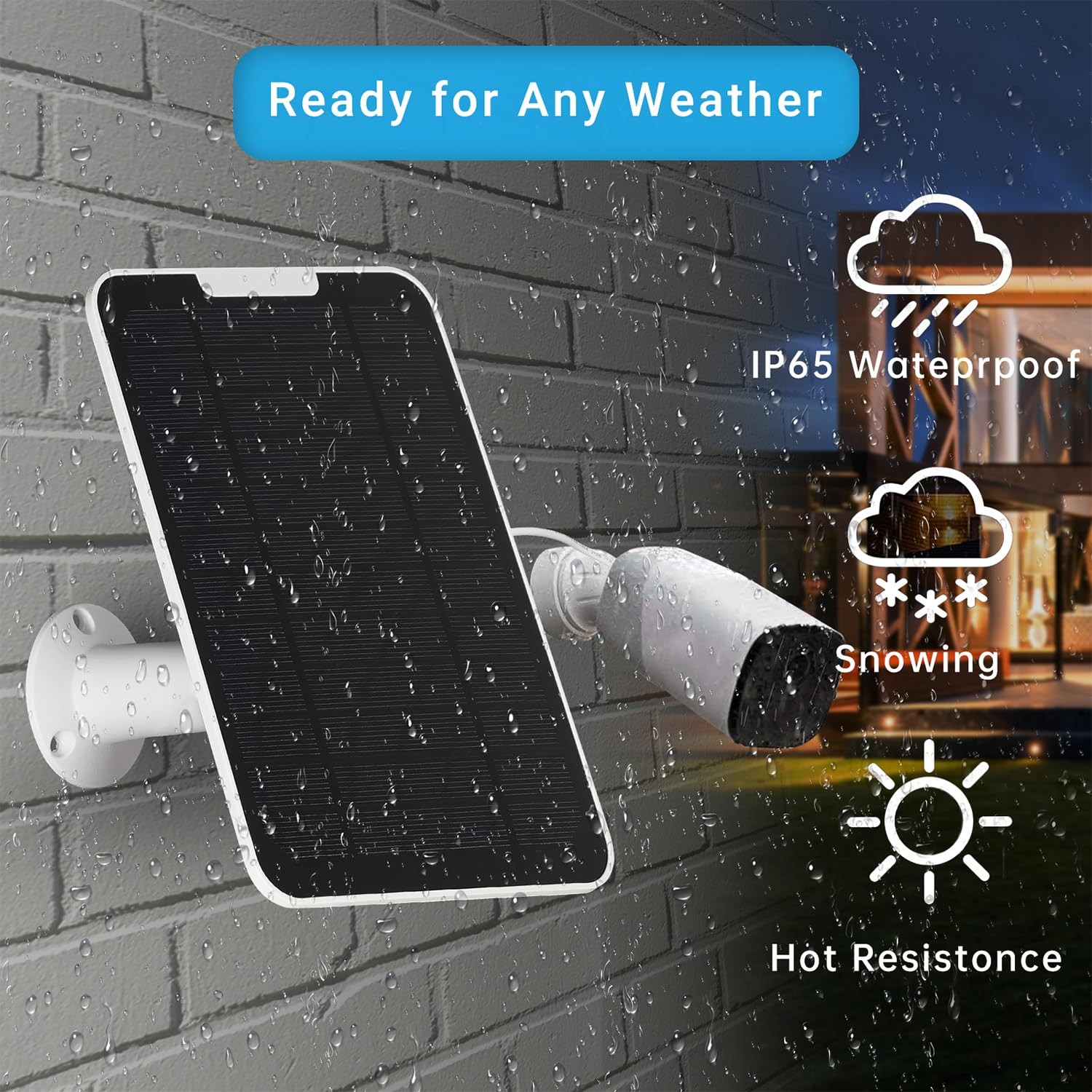 Solar Panel Charger for Arlo Pro 3/4/Ultra 2/Go 2 Wireless Outdoor Security
