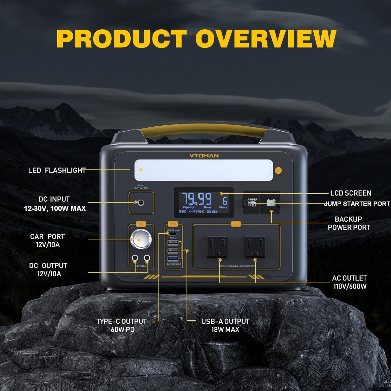 Jump 600X Portable Power Station 600W, 299Wh Solar Generator
