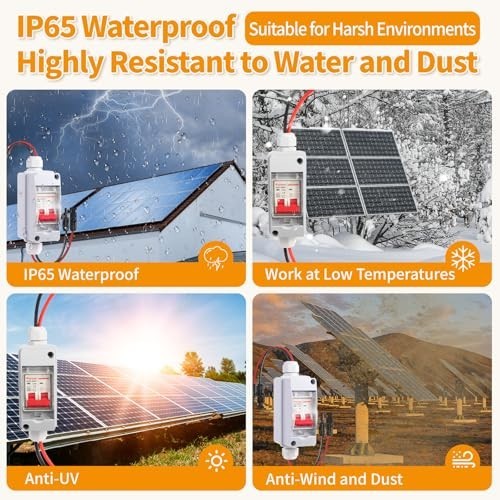 Solar Panel Disconnect Switch 32A 500V DC IP65 Outdoor Circuit Breaker Box