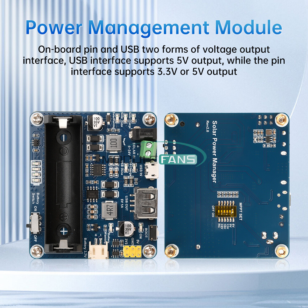 Power Manager Module for 6V~24V Solar Panel Support MPPT USB Battery Charging