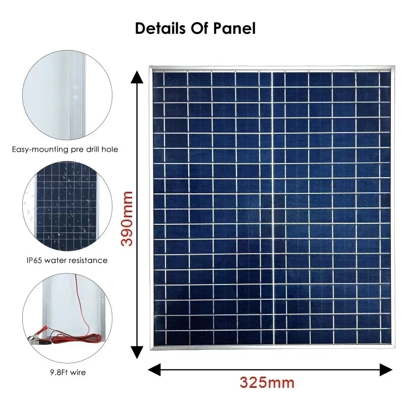 1000W 500W 12V Photovoltaic Solar Panel Kit 100A Controller Solar Panel Charger
